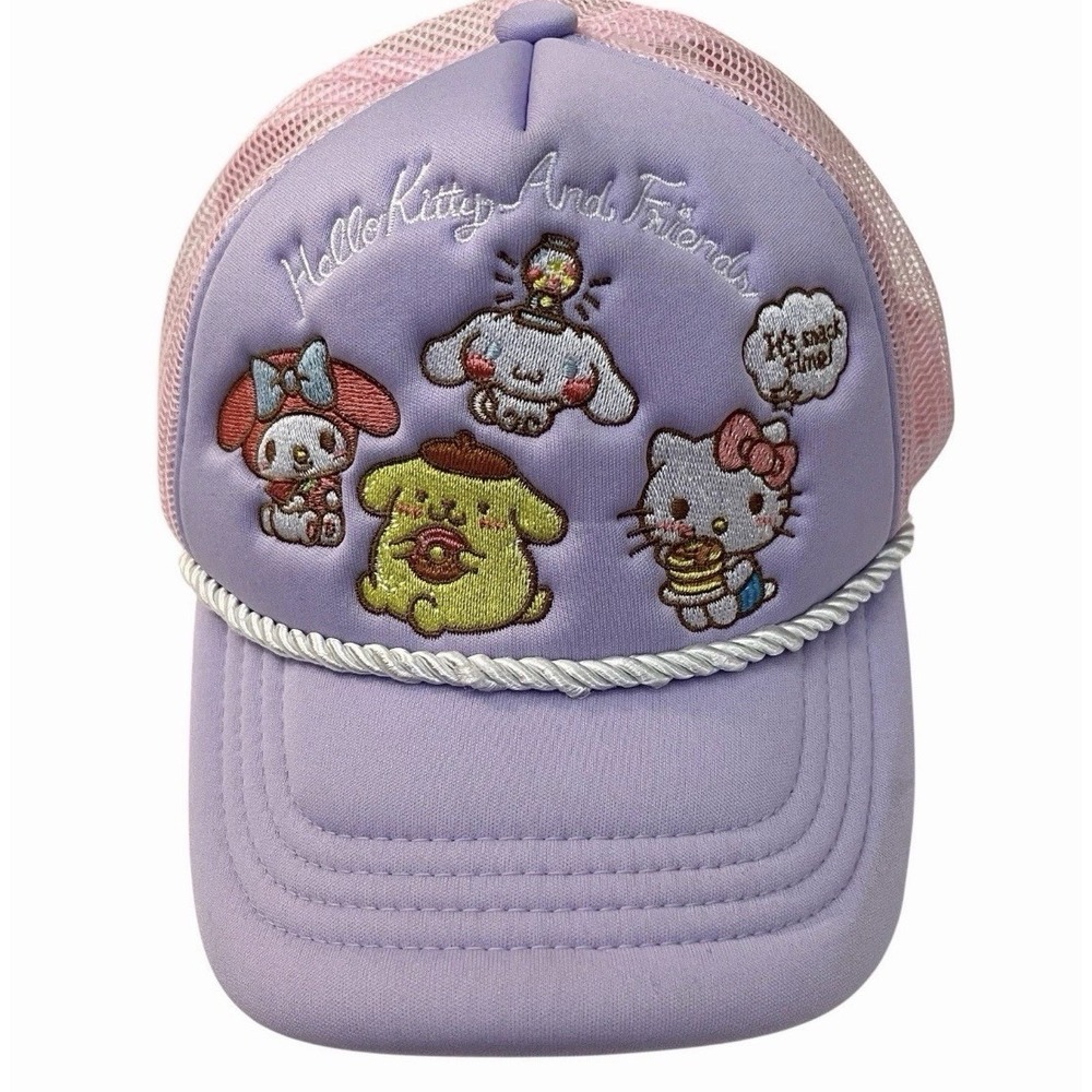 New! Hello Kitty & Friends Youth Trucker Hat Purple Pink Y2K My Melody Girl Gift